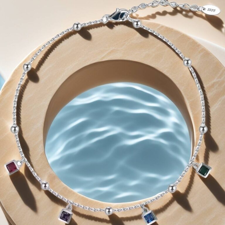 aquamarine anklet