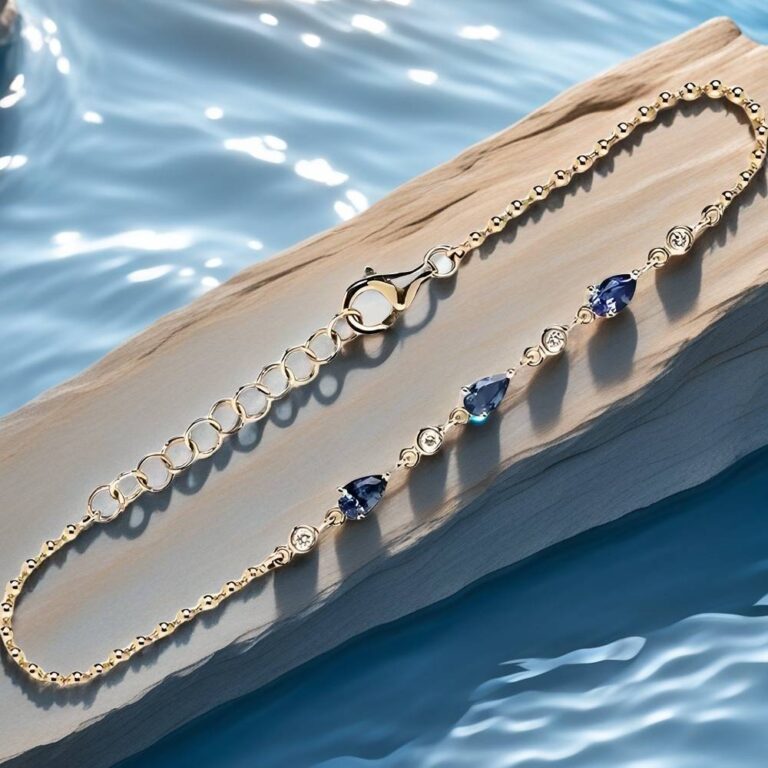 aquamarine anklet