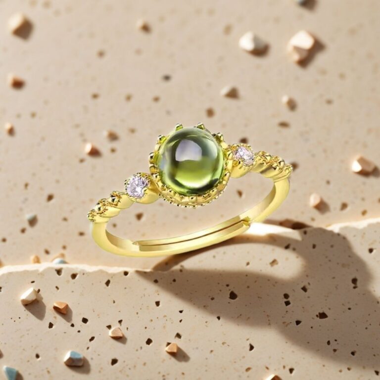 august birthstone ring