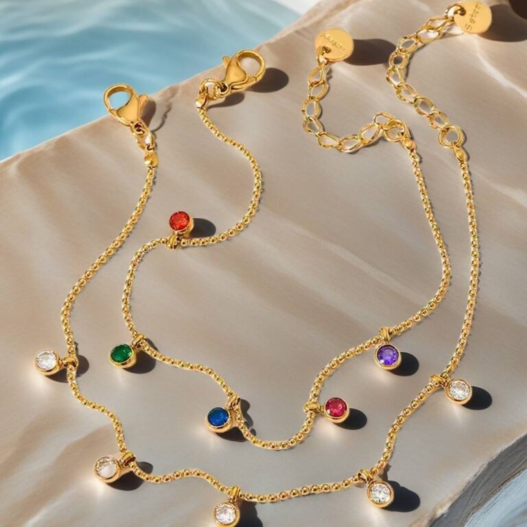 birthstone anklet