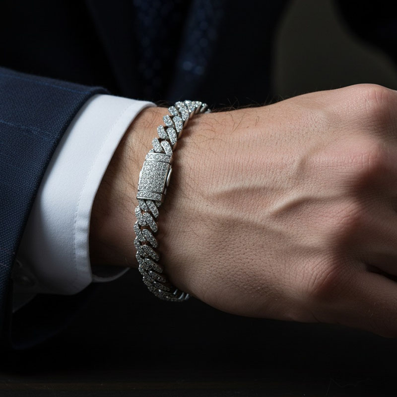 custom silver bracelets for men
