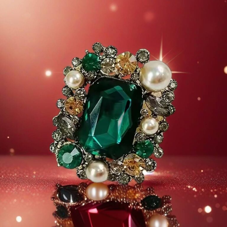emerald brooch