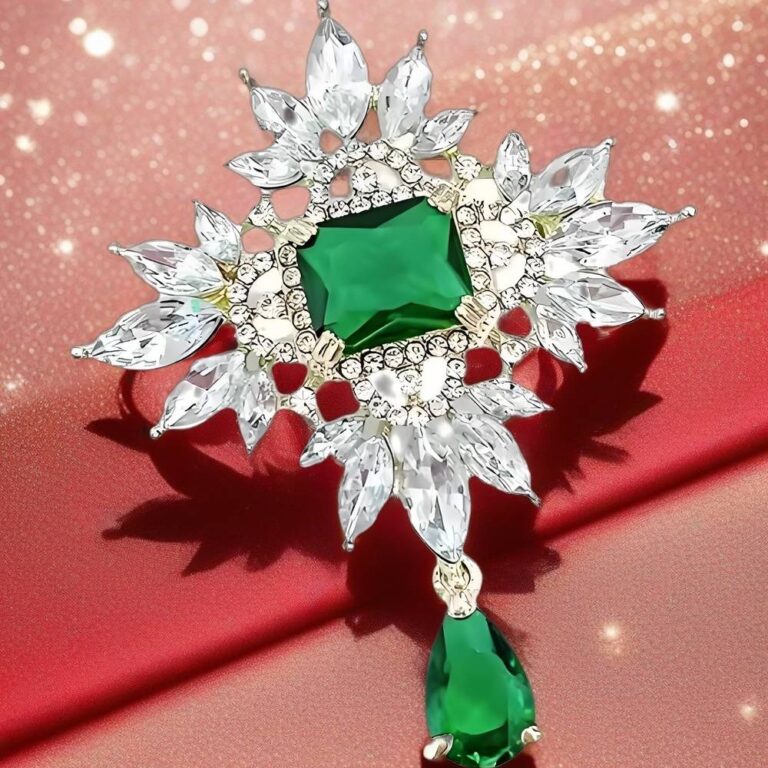 emerald green brooch