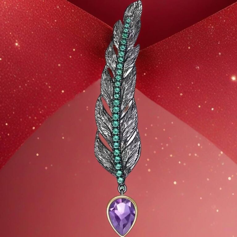 emerald green brooch