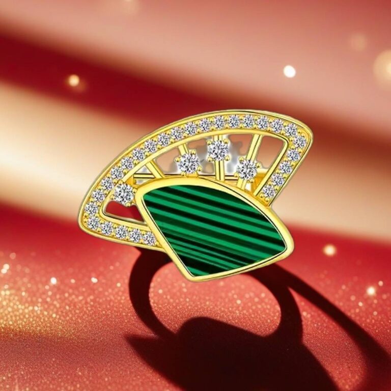 emerald green brooch