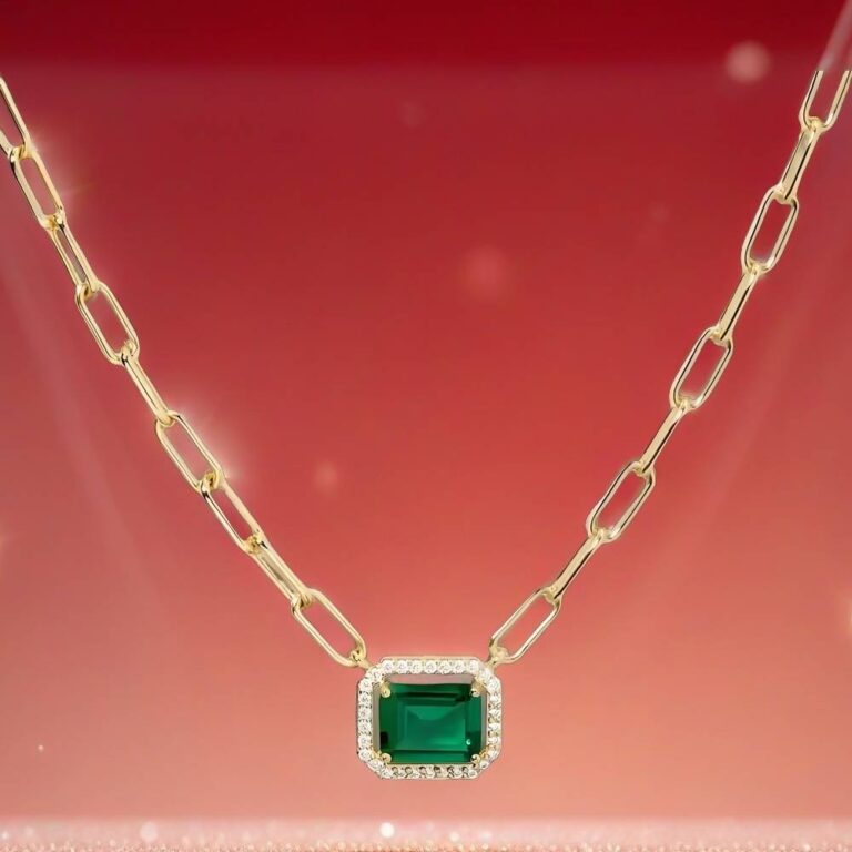 emerald necklace gold