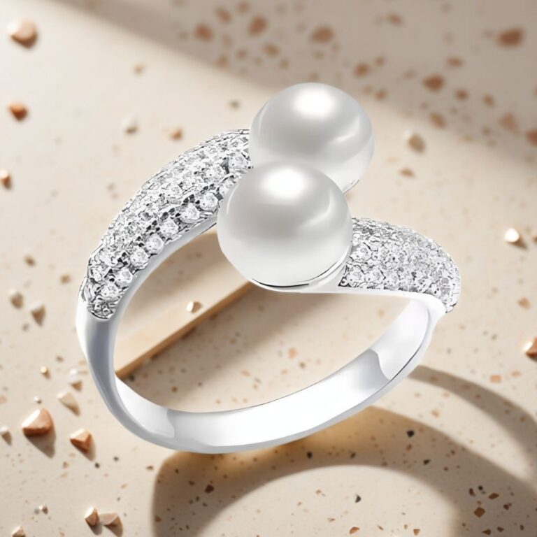 pearl ring silver