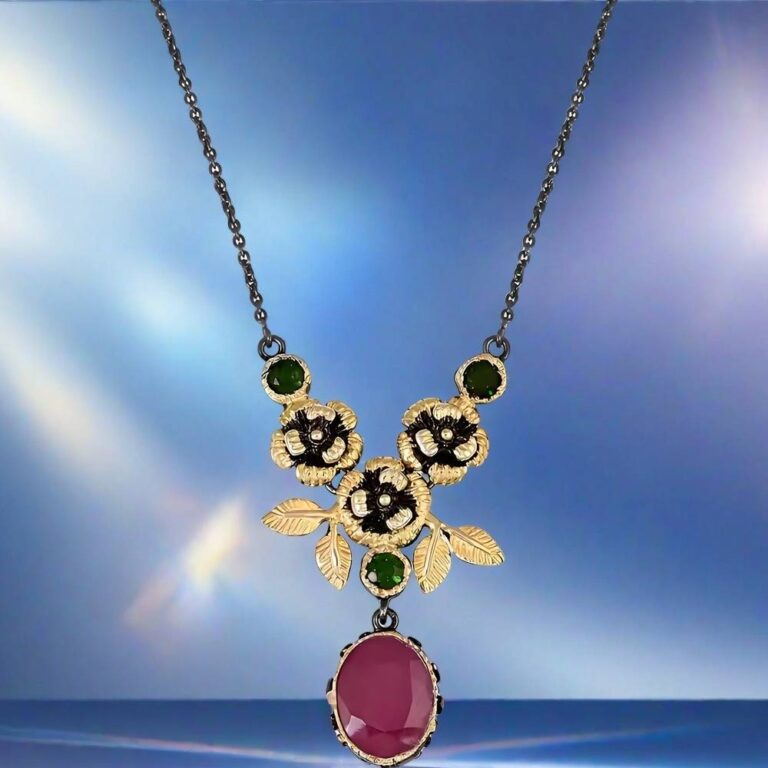 ruby necklace gold