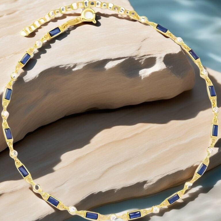 sapphire anklet