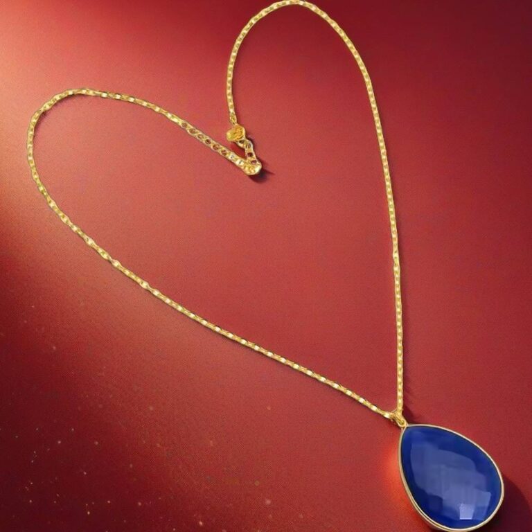 sapphire necklace gold