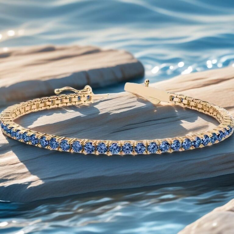 white sapphire tennis bracelet