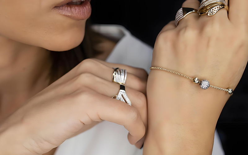 Gold and silver jewelry